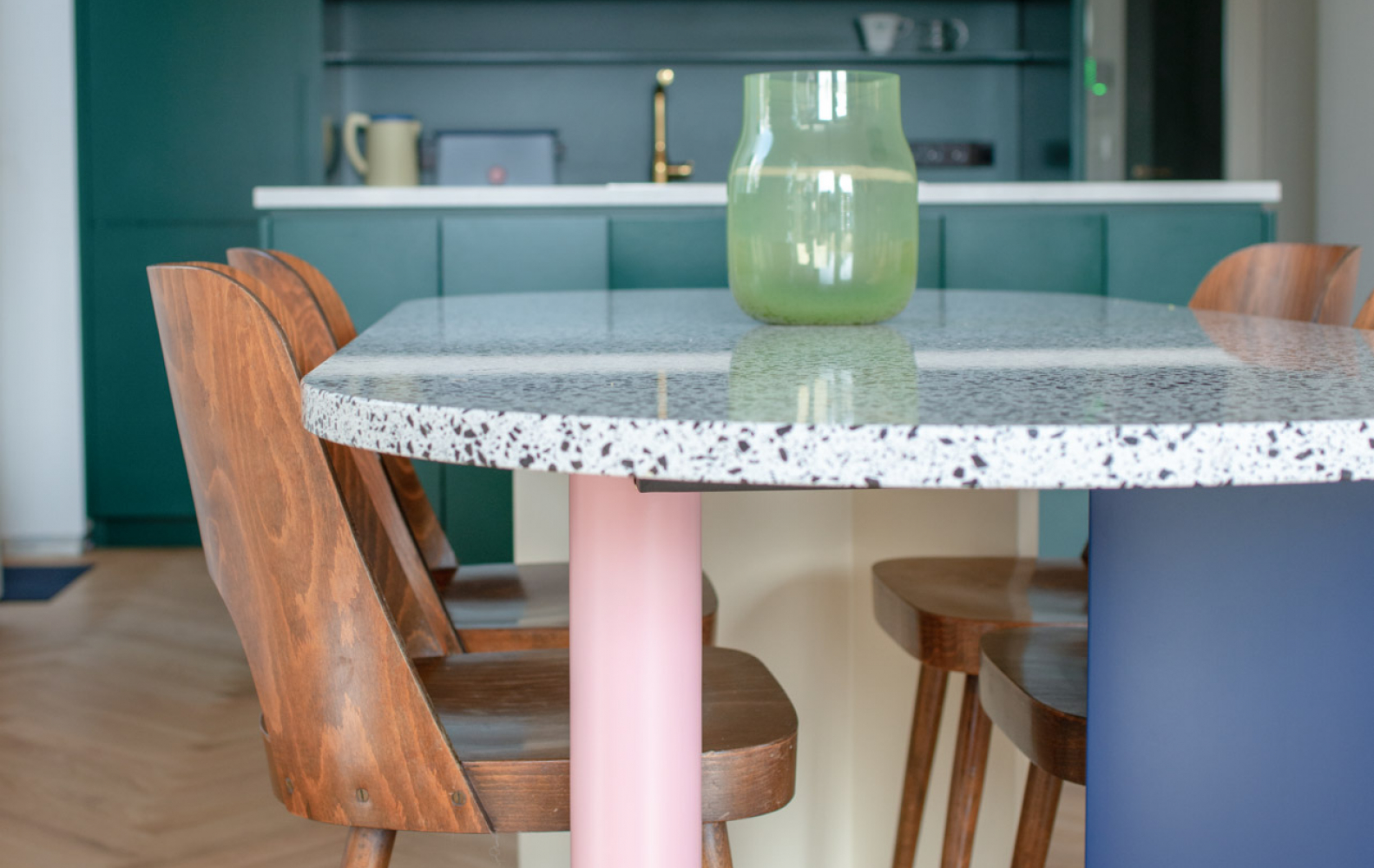 A Townhouse with Petrol-Green Accents